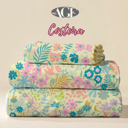 AGF Costeira Floral Cotton Fabric, Art Gallery Fabrics Coastal Botanical Print, Pastel Yellow Quilting Cotton, Brisa De Flores