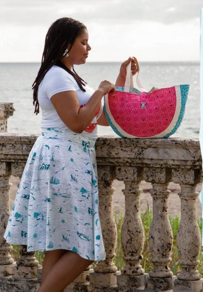 Costeira Pink Tile Fabric, Art Gallery Fabrics, Coastal Medallion Block Print, Quilting Cotton by AGF Studio Fabric, Azulejos Rosados