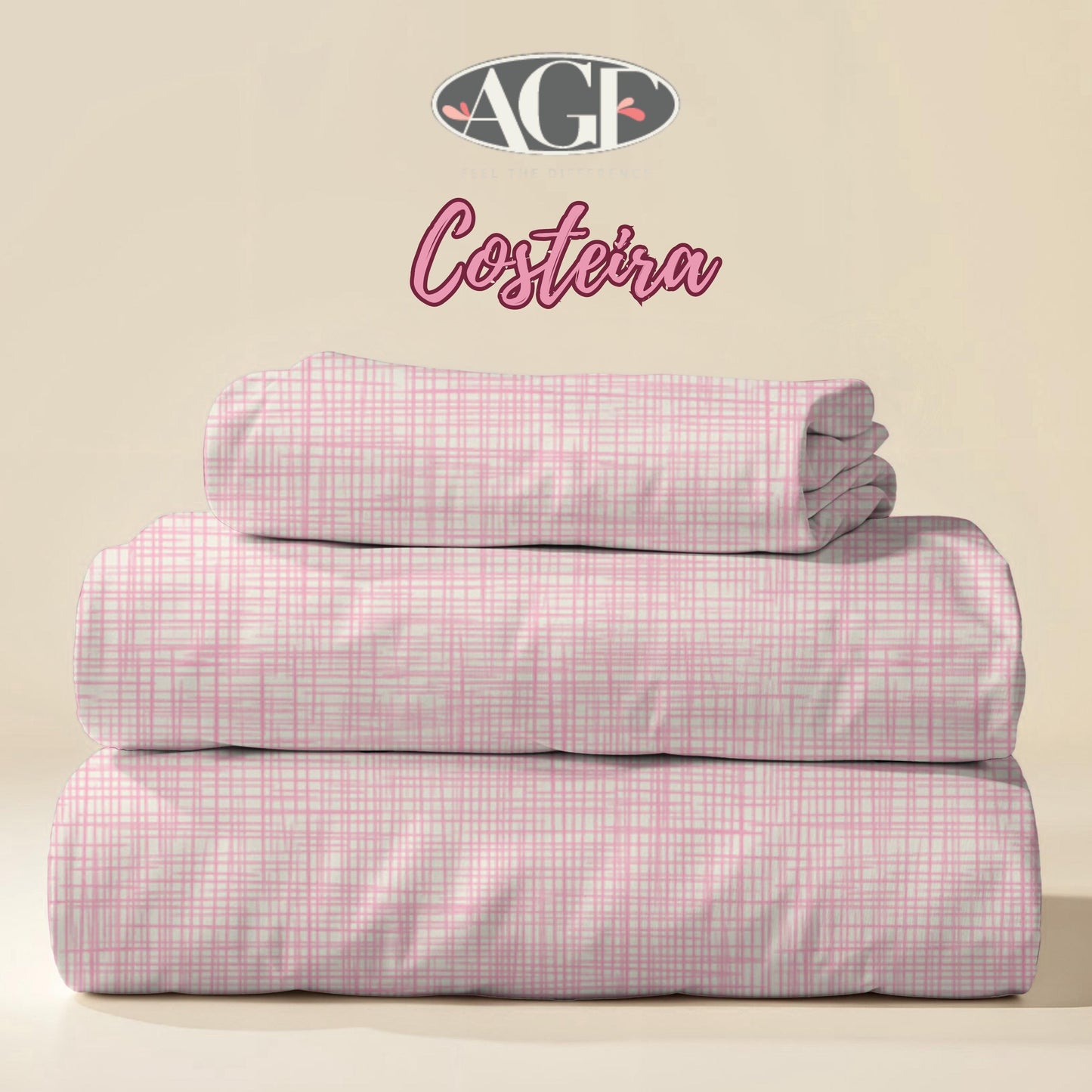 Costeira Pink Plaid Fabric by AGF, Coastal Grid Print, Art Gallery Quilting Cotton, Modern Pink Check, Coastal Collection, Porto Weave Doce