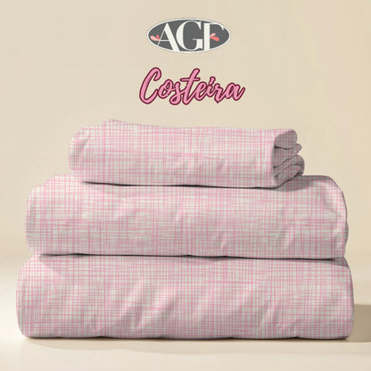 Costeira Pink Plaid Fabric by AGF, Coastal Grid Print, Art Gallery Quilting Cotton, Modern Pink Check, Coastal Collection, Porto Weave Doce