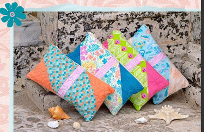 Mermaid Scale Peach & Teal Fabric, Costeira by AGF, Coastal Quilt Cotton, Scales Blender, Modern Ocean Theme, Mosaico Marinho Costa