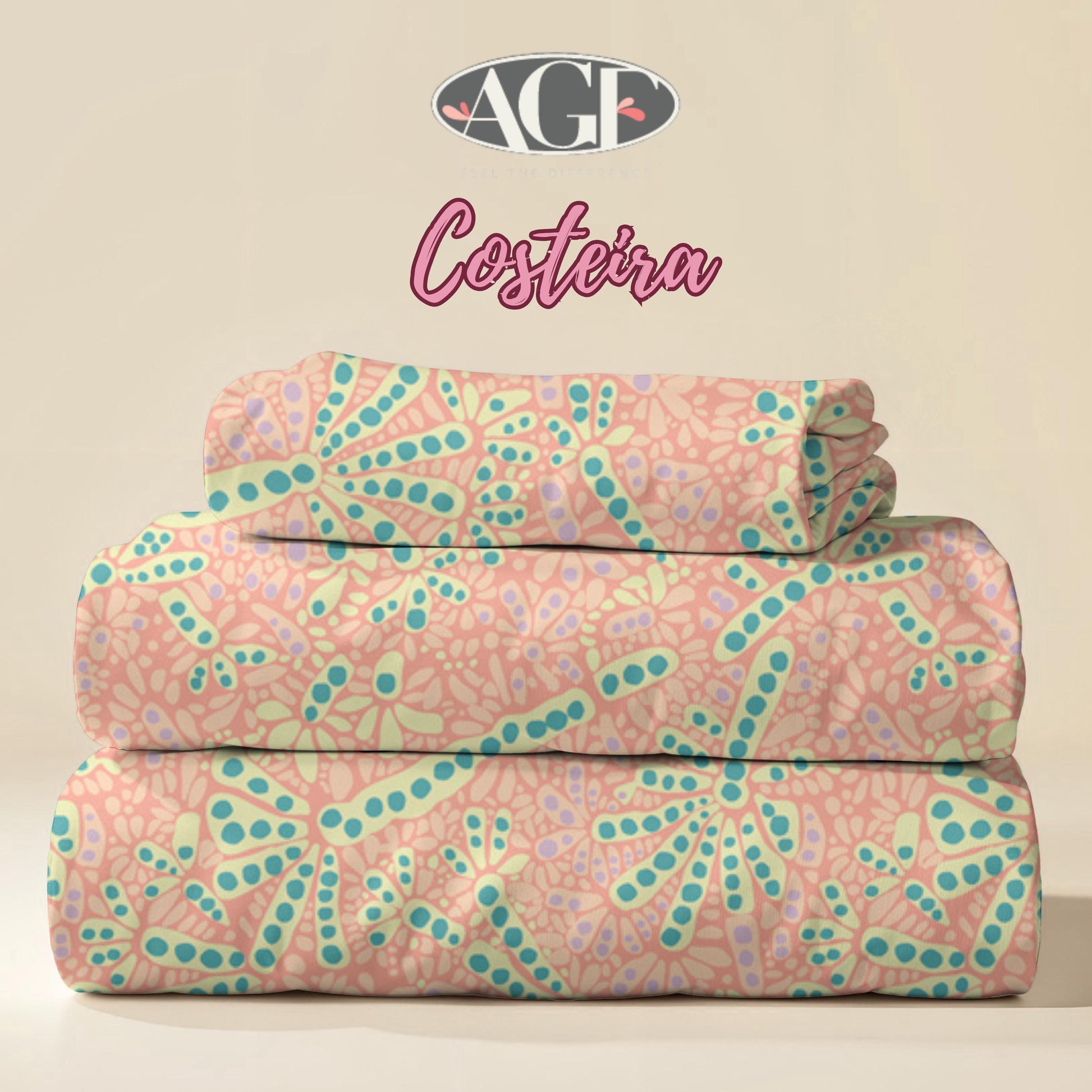 Costeira Sea Fan Coral | Art Gallery Fabrics Coastal Collection | Pink Peach Aqua Batik Dot | Quilting Cotton | Belos Corais Rosa