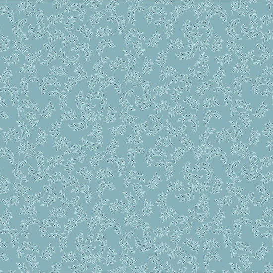 My Darling Deer - Wanderings Sky Blue Leaf Fabric – Poppie Cotton Light Blue Swirl Vine Print  - Ships January 2026